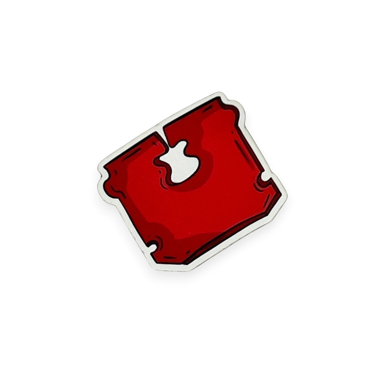 The Curiosity Route red bread clip sticker, a matte vinyl waterproof decal for laptops and water bottles.